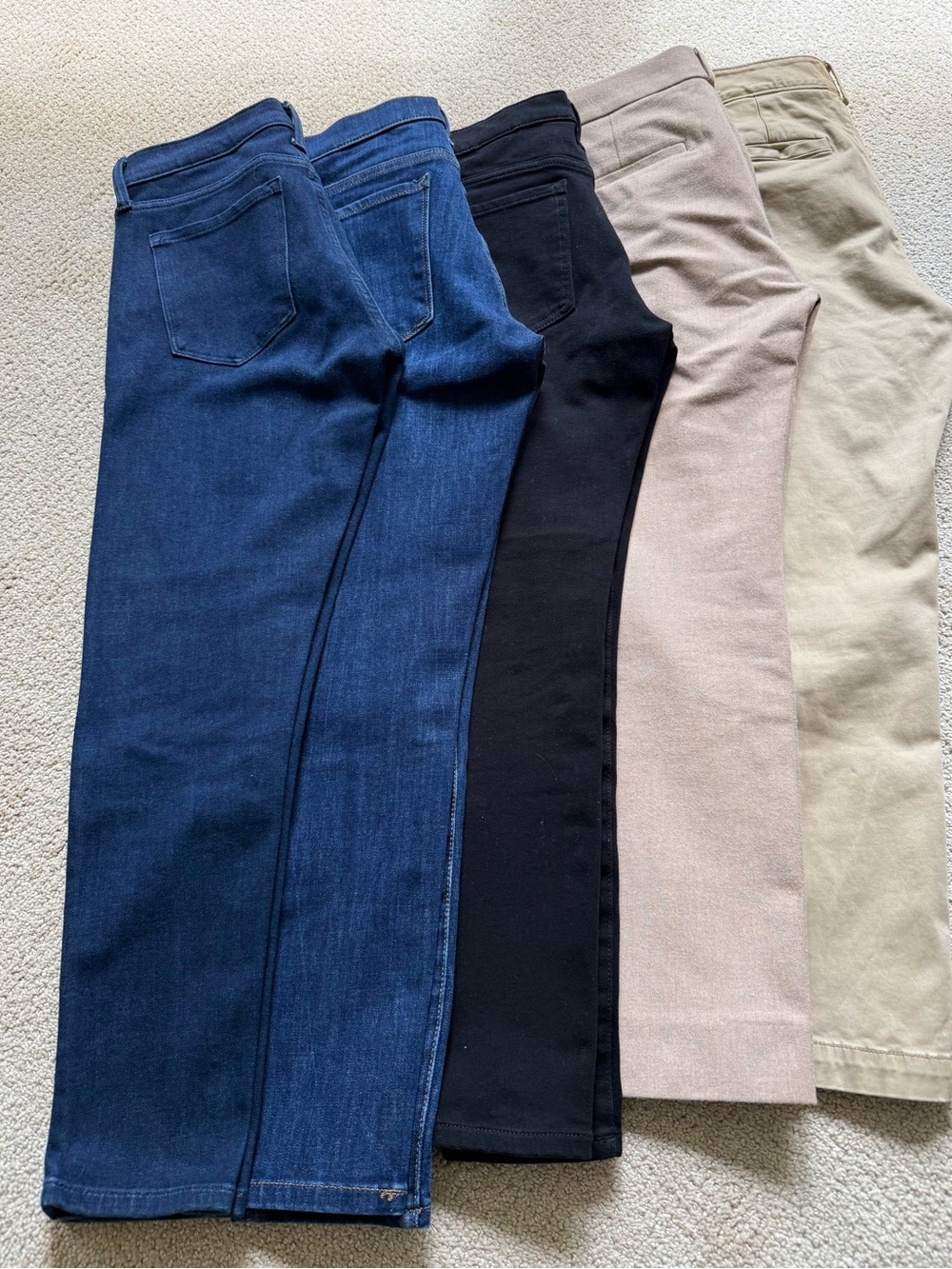 Banana Republic Skinny Jeans and Sloan Pants Pack - Dark Blue, Black, Beige, Tan